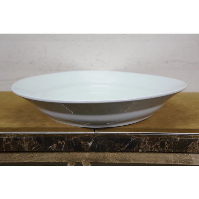 Mid 20th Century Vintage Arabia Finland White Ceramic Oval Thanksgiving Turkey Serving Platter For Sale - Image 5 of 11