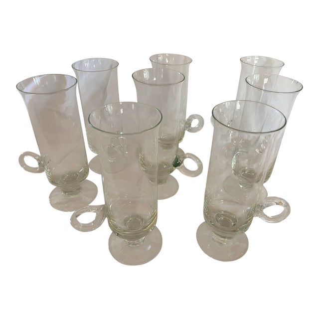 Mid-Century Modern Handled Glasses- Set of 8 For Sale