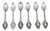 Silver Coffee Spoons with Embossed Applications and Handles, Set of 6 For Sale