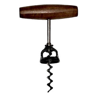 Early 20th Century T Handle Wood Bell Corkscrew For Sale