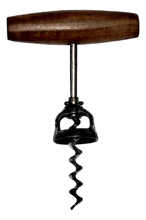 Early 20th Century T Handle Wood Bell Corkscrew