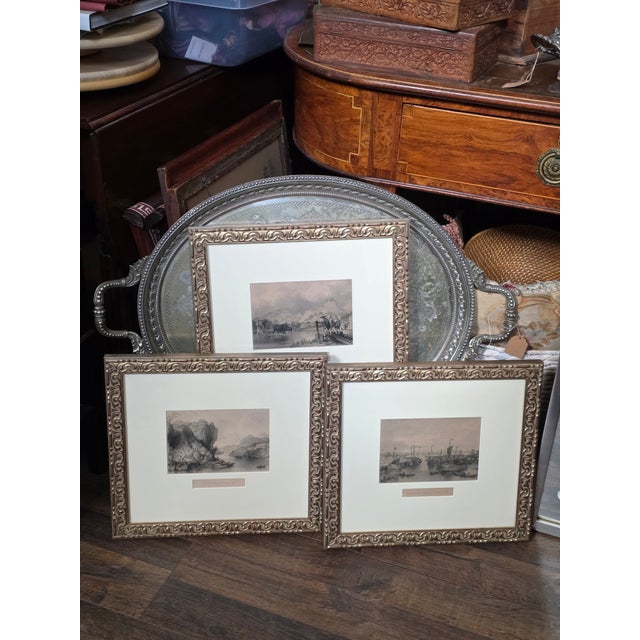 Ceramic Three Custom Framed Antique Chinoiserie Prints For Sale - Image 7 of 14