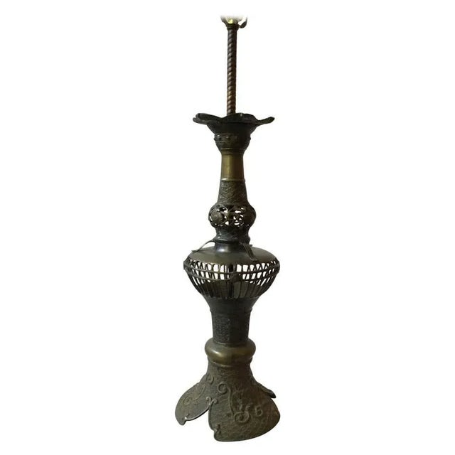 1920s Asian Bronze Table Lamp For Sale - Image 10 of 10
