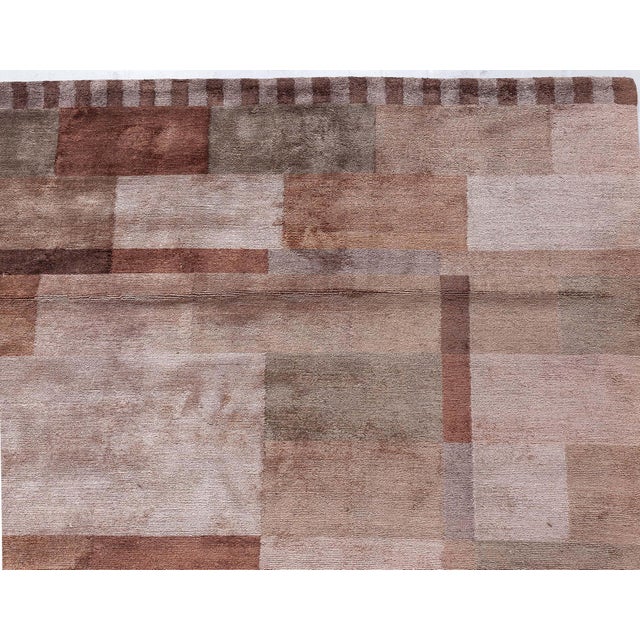 Modern Tibetan “Dune” Design Hand-Knotted Silk Rug by Doris Leslie Blau For Sale In New York - Image 6 of 8
