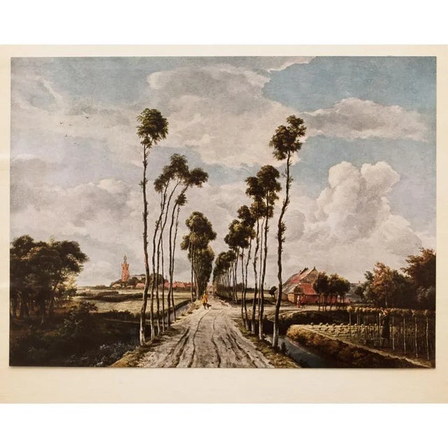 A very pretty vintage full-color print after painting "The Avenue of Middelharnis" by Meindert Hobbema. Printed on one...