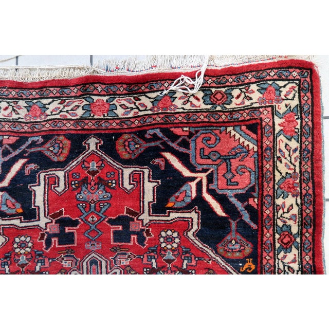 1960s Handmade Vintage Persian Bidjar Rug 3.6' X 5.7' (112cm X 176cm), 1960s For Sale - Image 5 of 11
