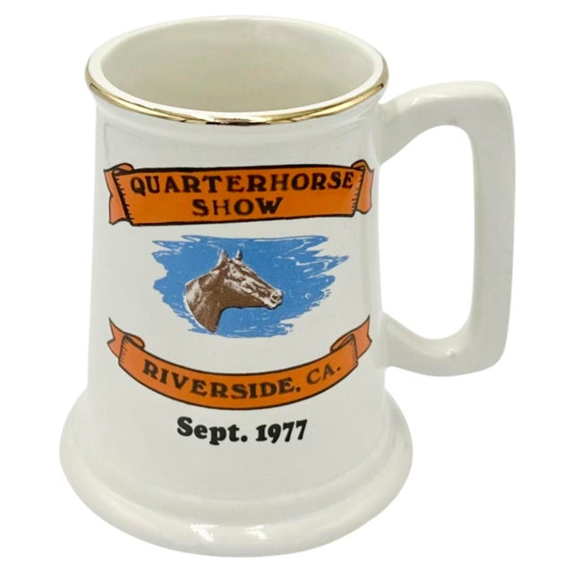 Vintage Quarterhouse Show 1977 Equestrian Horse Ceramic Mug For Sale - Image 4 of 8