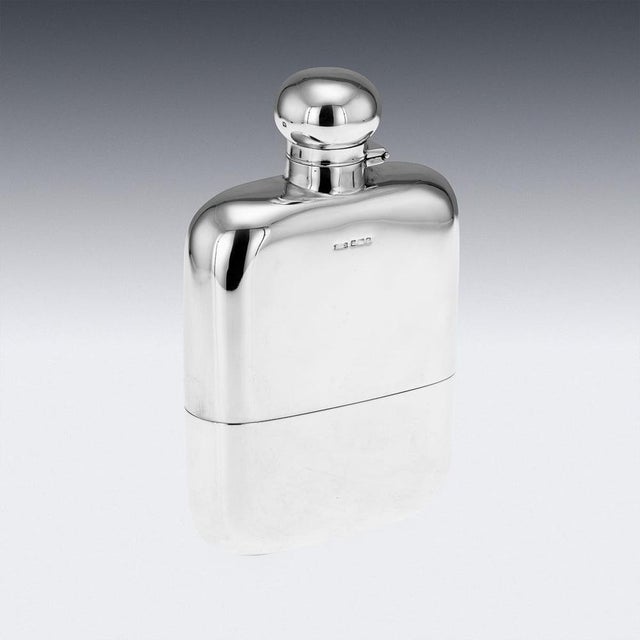 Antique English Silver Hip Flask and Cup from James Dixon & Sons, 1905 For Sale - Image 4 of 13