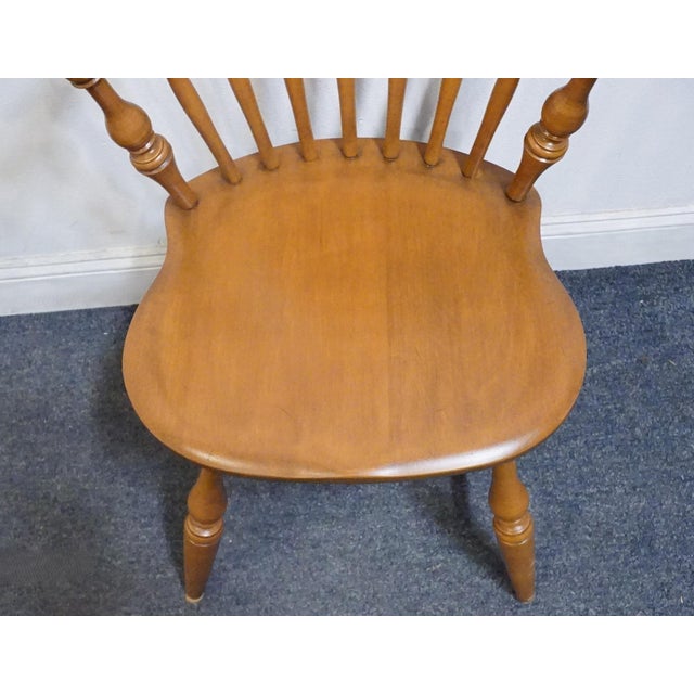Conant Ball Conant Ball Solid Hard Rock Maple Colonial Early American Spindle Back Dining Side Chair 3525 2111 For Sale - Image 4 of 9