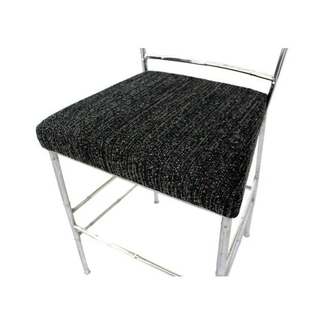 Mid-Century Modern Mid-Century Modern Faux Bamboo Chrome Dining Chairs- Set of 4 For Sale - Image 3 of 9