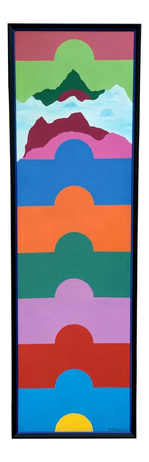 1971 "Rising" Hard Edge Abstract Geometric Oil Painting by J. C. Gillespie, Framed