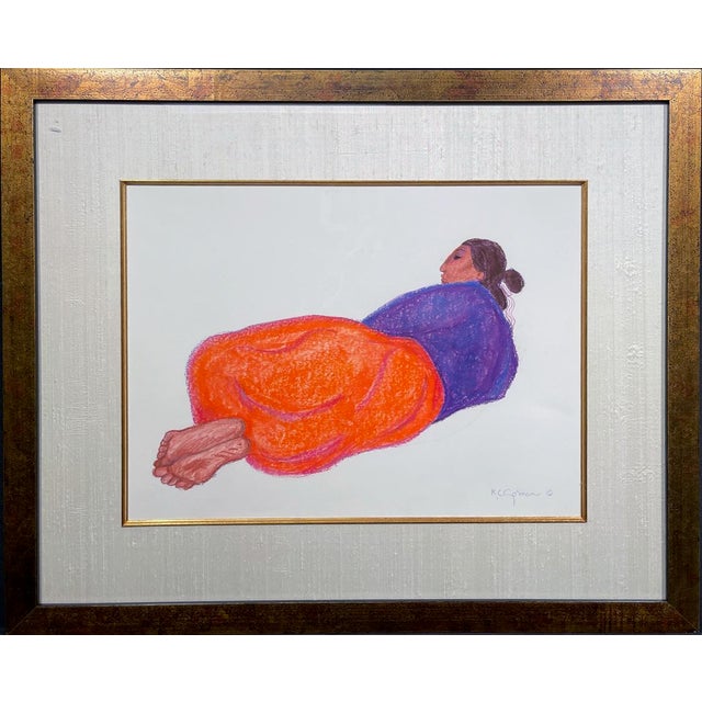 "Untitled" Original Pastel Drawing on Paper by R.C Gorman Hand signed by the artist Paper Size: 17" x 22" Frame Size: 28"...