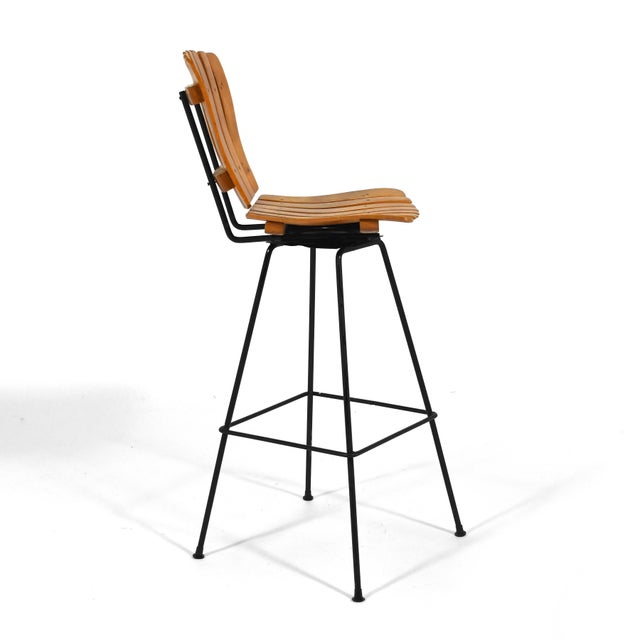 Wood Arthur Umanoff Bar Stools Set of Four For Sale - Image 7 of 10