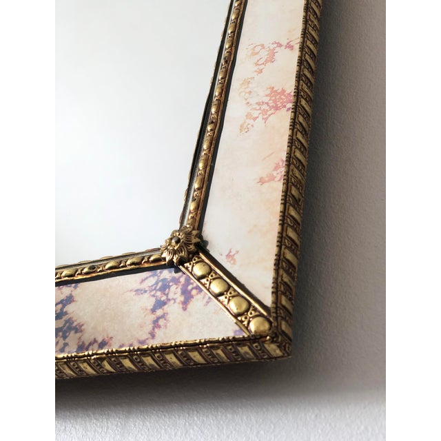 Brass Large Vintage Venetian Brass Mirror – Gold Hollywood Regency, Spanish 1990s For Sale - Image 8 of 12