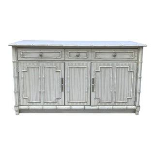 Hollywood Regency Thomasville Faux Bamboo Sideboard For Sale