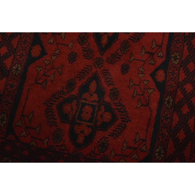 Turkmen Rug 2’7” X 4’2” Red Wool Tribal Hand-Knotted Oriental Carpet For Sale - Image 4 of 10