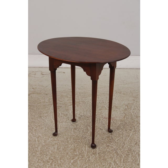 Eldred Wheeler Eldred Wheeler Oval Cherry Occasional Walnut Accent Table For Sale - Image 4 of 14