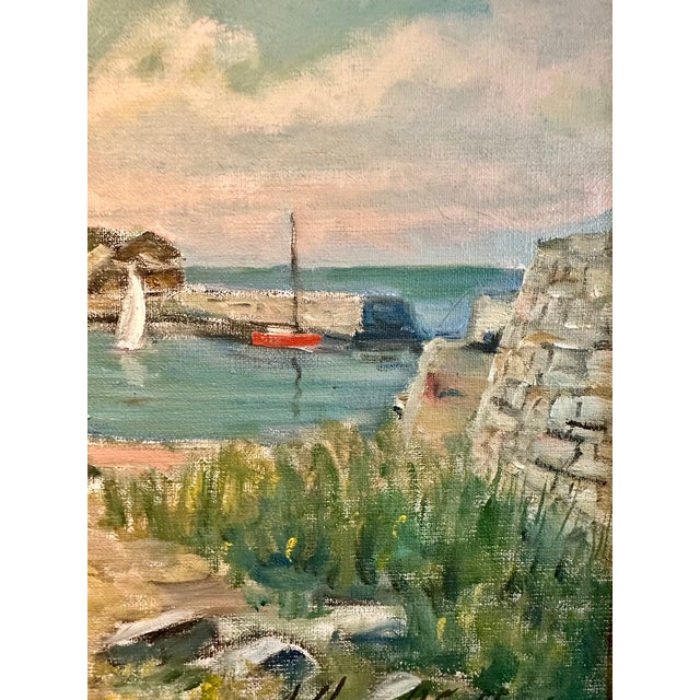1960s Arthur R. Safford Original Oil Painting of New England Coastal Harbor, Gloucester, Massachusetts For Sale - Image 16 of 18