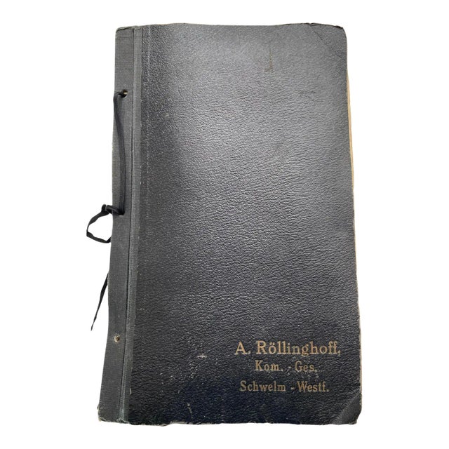 Antique German Embroidery Trim Sample Book by A.Rollinghoff Circa Wwii For Sale