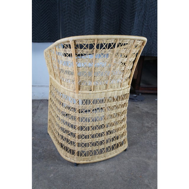 3 Gabby Libby Natural Rattan Boho Chic Modern Counter Height Bar Stools For Sale - Image 4 of 13