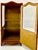 Ruby Red Antique Tabletop Hand-Painted, Fabric-Lined Display Cabinet With Glass Shelves For Sale - Image 8 of 12