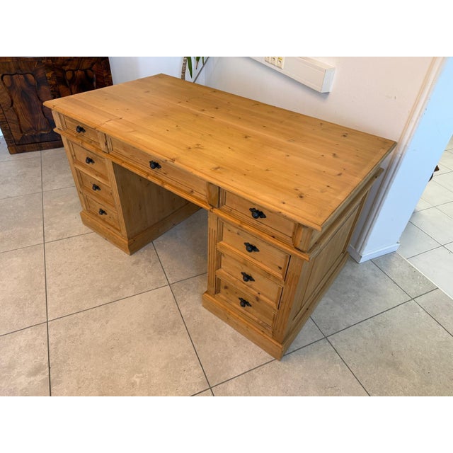 1970s Gründerzeit Desk in Softwood, 1970s For Sale - Image 5 of 11