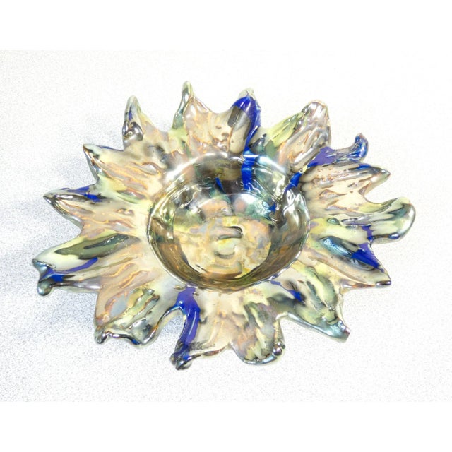 Cermic ashtray signed v. M. Albisola , esa mazzotti , enameled and decorated with lustre . Albisola italy, mid-twentieth...