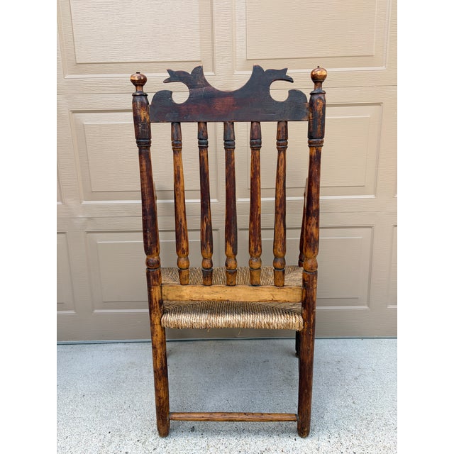 Early 19th Century New England Maple & Ash Armchair With Rush Seat For Sale - Image 12 of 14