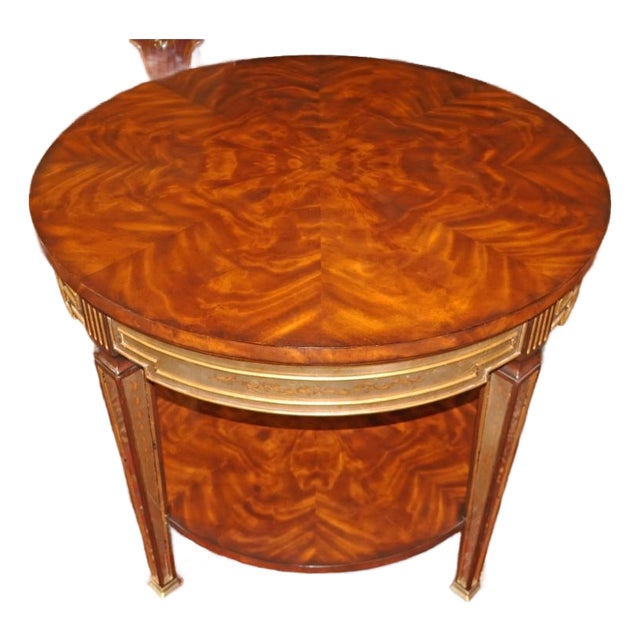 Theodore Alexander Eglomosie Mahogany Two Drawer Center Table For Sale
