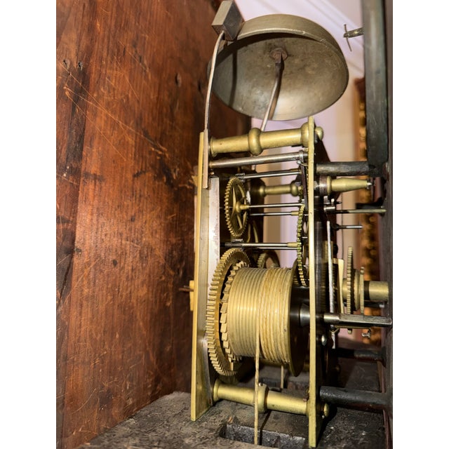 Brown Early 19th Century Late Georgian Period English Grandfather Clock With Moon Phase Dial For Sale - Image 8 of 10