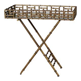 Hollywood Regency-Style Faux Bamboo Bar For Sale