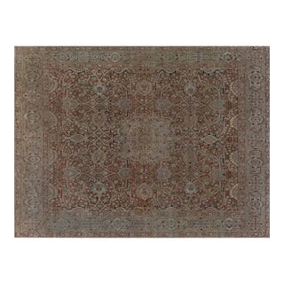 Fine Antique Persian Tabriz Hand Knotted Wool Rug For Sale