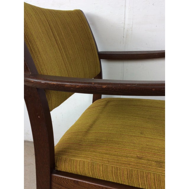 Mid Century Modern Arm Chair With Vintage Green Upholstery For Sale - Image 12 of 12
