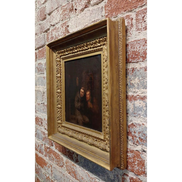 Brown Egbert Van Heemskerck the Younger-Confession to a Monk-18th C. Oil Painting For Sale - Image 8 of 11