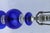 1990s Mid-Century Modern Cobalt Blue Glass Lamps Pair For Sale - Image 15 of 18