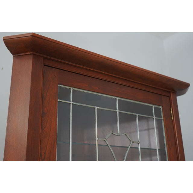 Wood Stickley Arts & Crafts Mission Cherry Corner Cabinet For Sale - Image 7 of 16