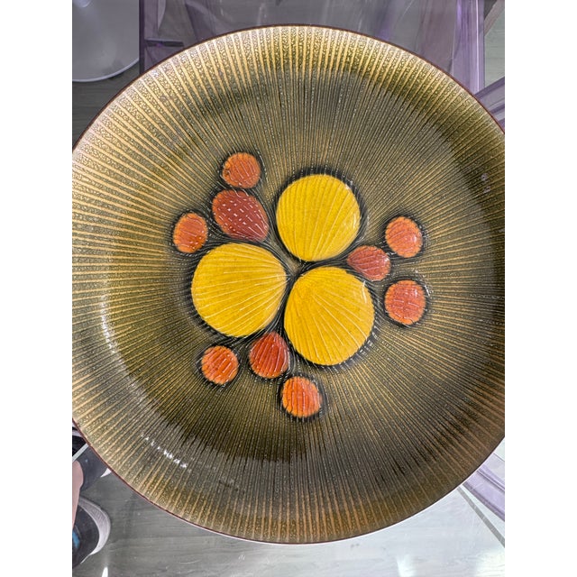 Sunny and graphic, this mid-century enamel bowl by California studio artist Annemarie Davidson is made to be seen. A...