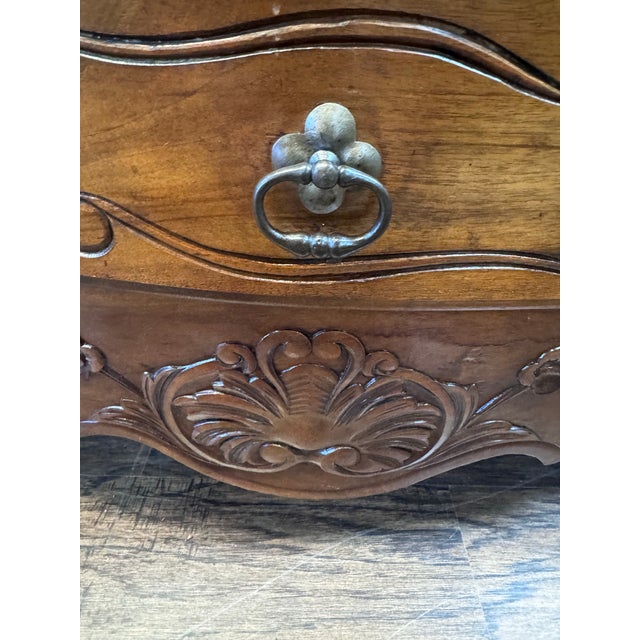 Wood Early 20th-Century French Provincial Carved Walnut Enfilade Buffet For Sale - Image 7 of 12