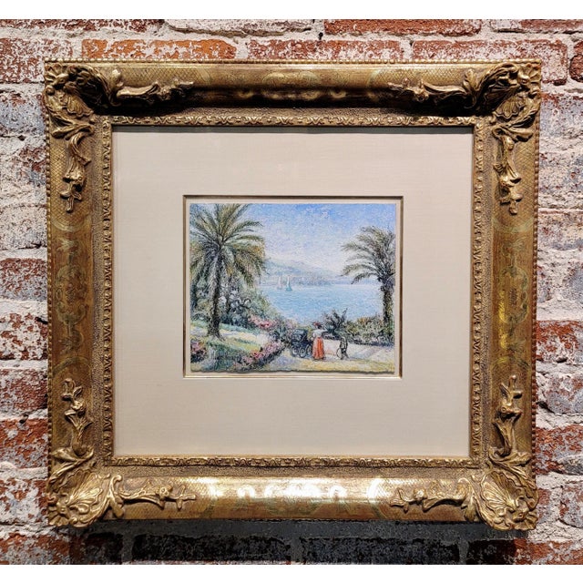 Claude Pissarro -View of Monte Carlo by the Garden of Monaco- Painting French impressionist - Paster on Paper - signed -...