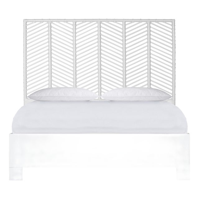 Liam Platform Bed Double - White For Sale