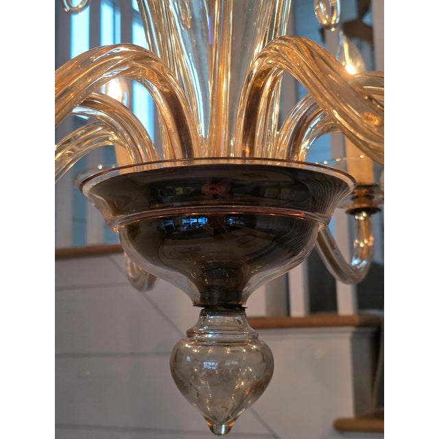 Glass 8 Light Murano Chandelier For Sale - Image 7 of 7