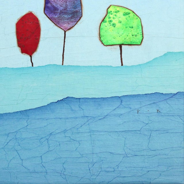 2020s Whispering Grove II - Minimalist Blue Abstract Landscape Original Artwork by Peter Kuttner For Sale - Image 5 of 9