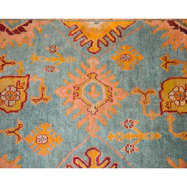 Tribal Early 20th Century Turkish Oushak Rug For Sale - Image 3 of 13