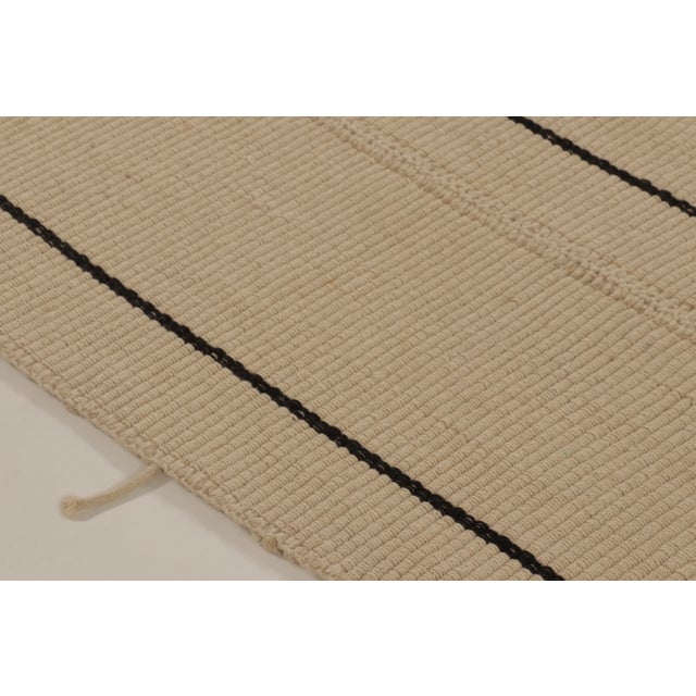 Goldenrod Rug & Kilim Contemporary Rez Kilim Flatweave Rug With Tonal Striped Design For Sale - Image 8 of 11