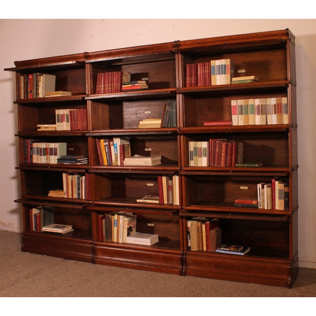 19th Century Oak 3-Module Bookshelf from Wernicke Globe, 1890s For Sale - Image 3 of 15