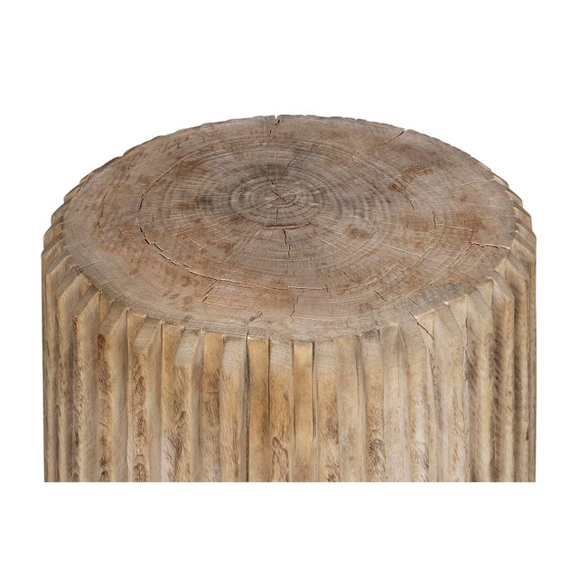 Late 20th Century Dime Edge Bleached Lychee Wood Side Table For Sale - Image 5 of 7