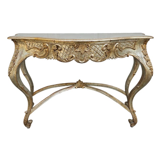 Gilded Baroque Rococo Console Table For Sale