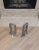 Minimalist Modern Rectangular Metal Andirons - a Pair For Sale - Image 10 of 11