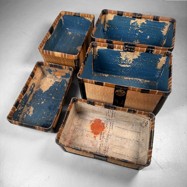 Japanese Woven Kōri Storage Baskets, 1890s, Set of 5 For Sale - Image 12 of 18