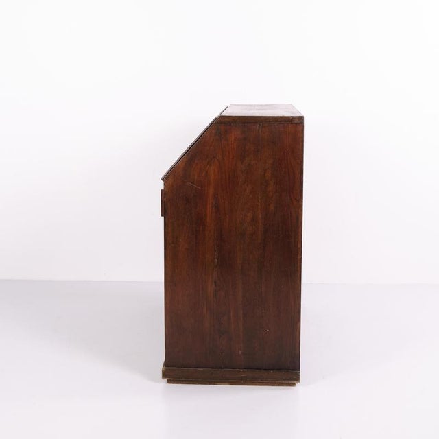 Antique Empire Oak Secretary Desk with Inlay and Brass Fittings, 1840s For Sale - Image 3 of 13